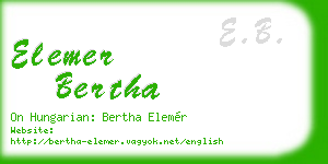 elemer bertha business card